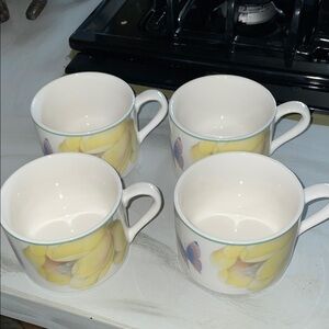 (4) Epoch “Garden Walk coffee cups